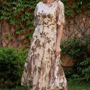 Baltic Born Lucy Sequin Dress | Rose Gold Size 1XL1XL